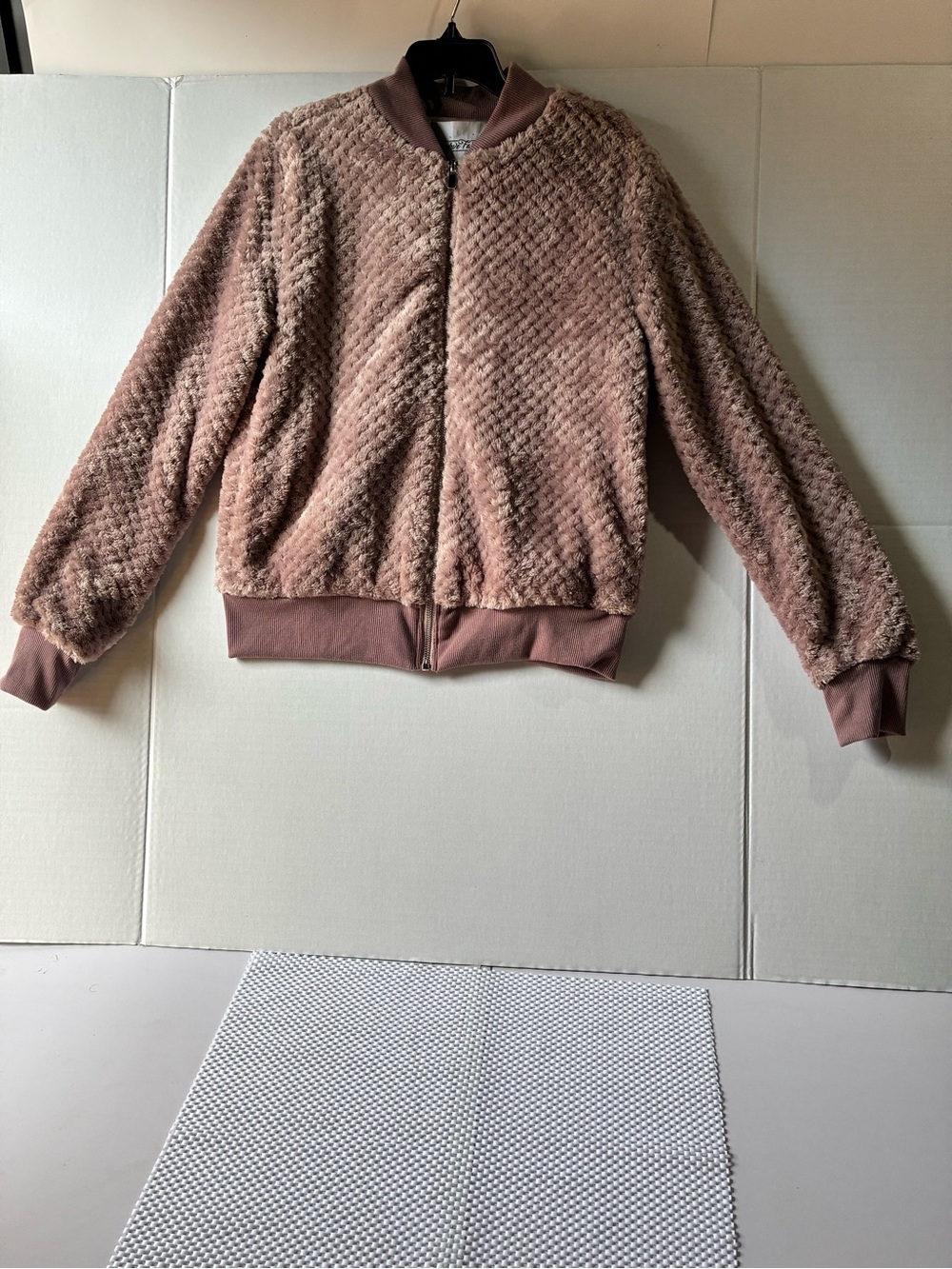Plush Quilted Bomber Jacket in Dusty Mauve